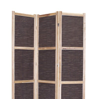 3 Panel Transitional Fabric Screen with Cloth Texture Print, Brown - BM26557
