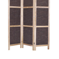3 Panel Transitional Fabric Screen with Cloth Texture Print, Brown - BM26557