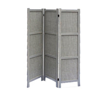 3 Panel Modern Fabric Screen with Wooden Frame, Gray - BM26558