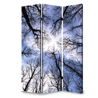 3 Panel Foldable Canvas Screen with Tree Print, Black - BM26561
