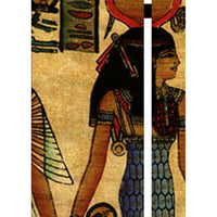 3 Panel Egyptian Safari Print Foldable Room Divider, Multicolor - BM26566