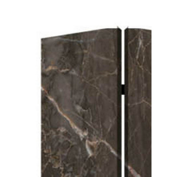 3 Panel Marble Print Canvas Room Divider, Dark Brown - BM26567