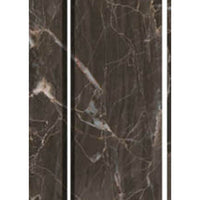 3 Panel Marble Print Canvas Room Divider, Dark Brown - BM26567