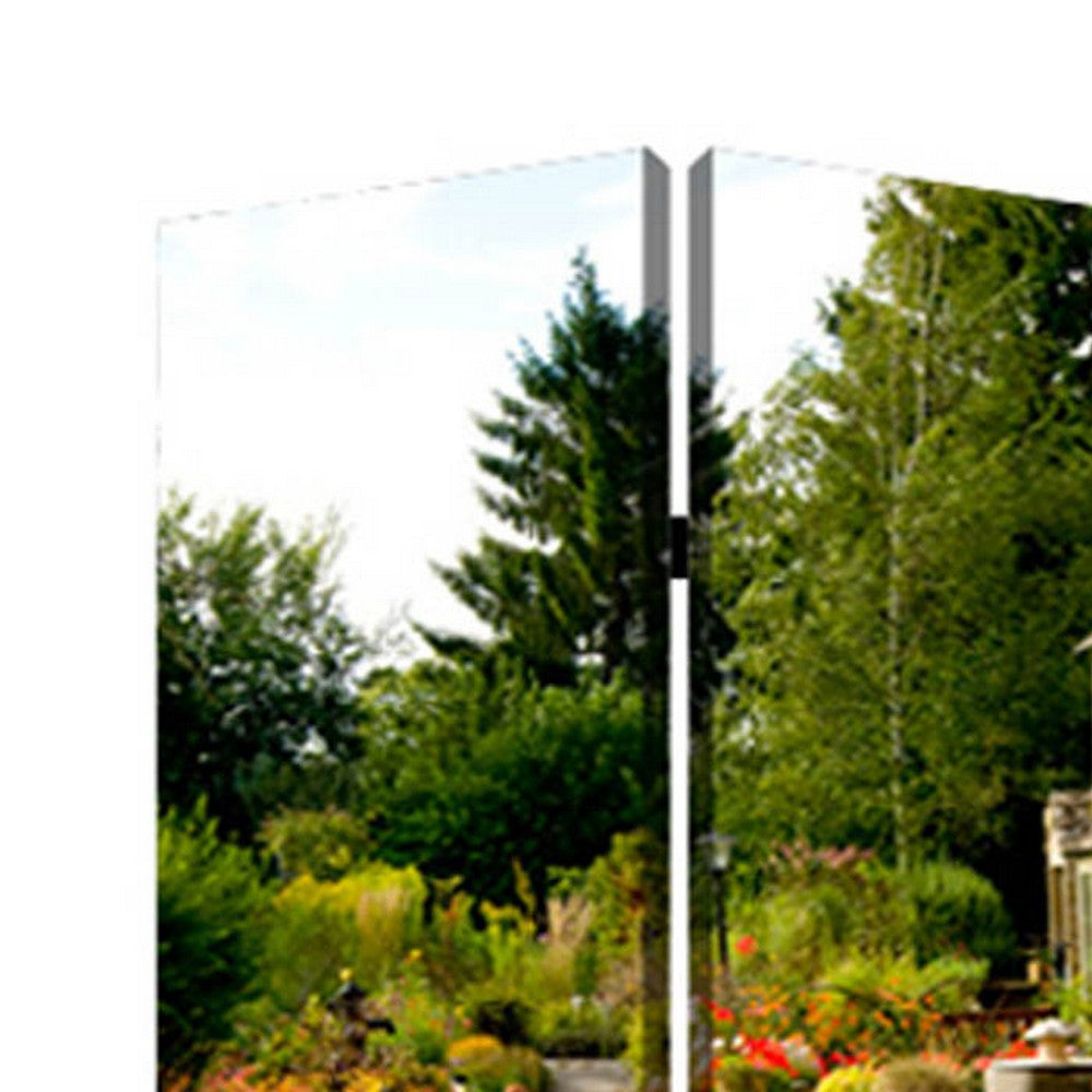 3 Panel Garden Print Canvas Room Divider, Multicolor - BM26570