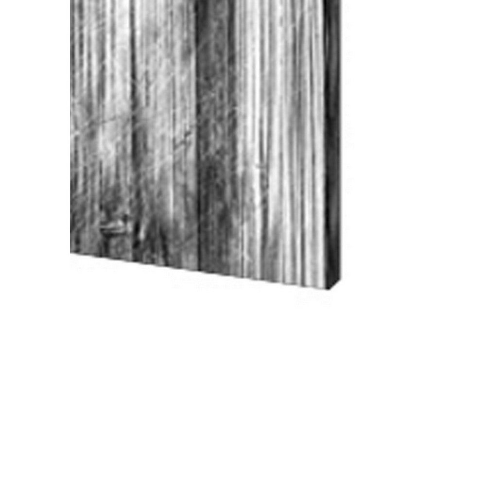 3 Panel Canvas Room Divider with Distressed Wood Print, Gray and Black - BM26571