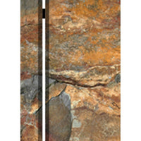 3 Panel Canvas and Metal Frame Room Divider, Slate Brown - BM26572
