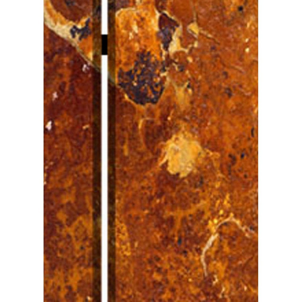 3 Panel Marble Print Foldable Canvas Room Divider, Brown - BM26573