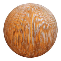Contemporary Ribbed Finish Sandstone Decor Ball with Lights, Brown - BM26619