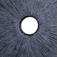 Ribbed Round Sandstone Wall Decor with Cut Out at Centre, Large, Gray - BM26624