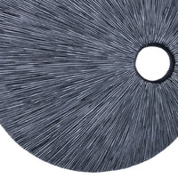 Ribbed Round Sandstone Wall Decor with Cut Out Near the Edge, Large, Gray - BM26627