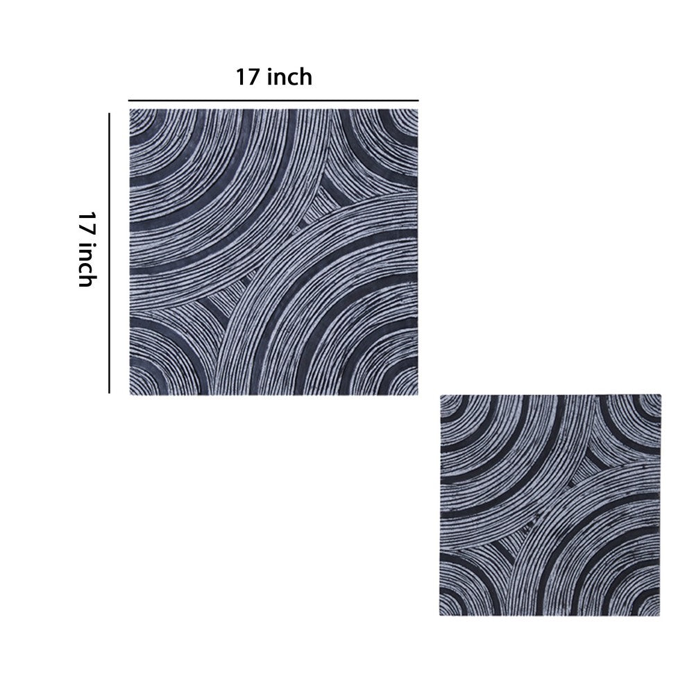Square Sandstone Wall Decor with Lined Circular Design, Large, Gray - BM26632