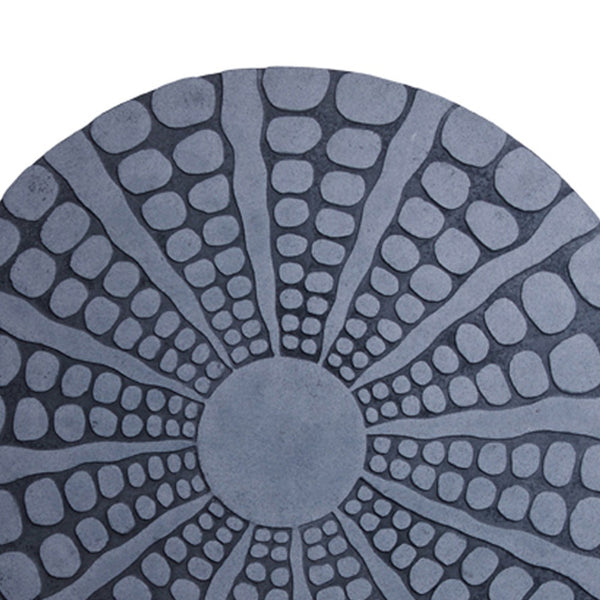 Round Shape Sandstone Wall Decor with Stardust Pebble, Small, Gray - BM26633
