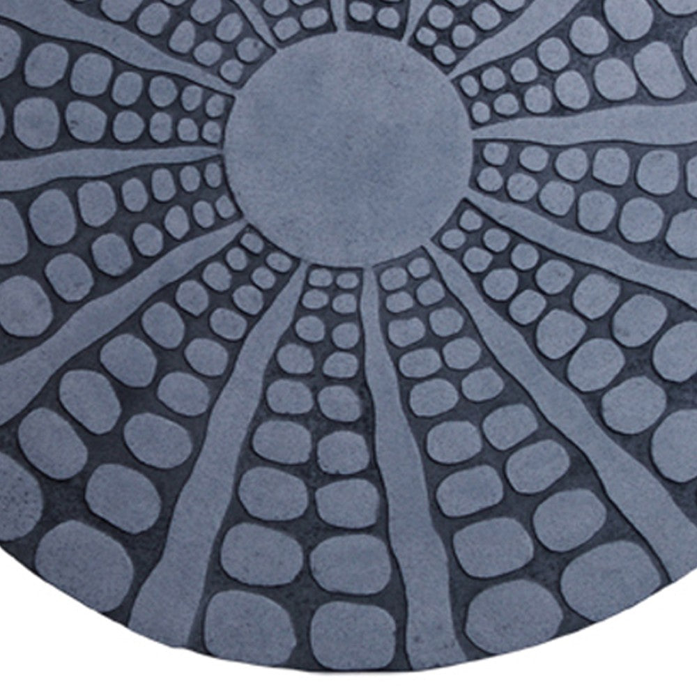 Round Shape Sandstone Wall Decor with Stardust Pebble, Small, Gray - BM26633