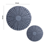 Round Shape Sandstone Wall Decor with Stardust Pebble, Small, Gray - BM26633