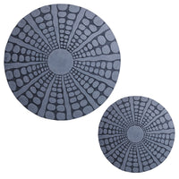 Round Shape Sandstone Wall Decor with Stardust Pebble, Small, Gray - BM26633