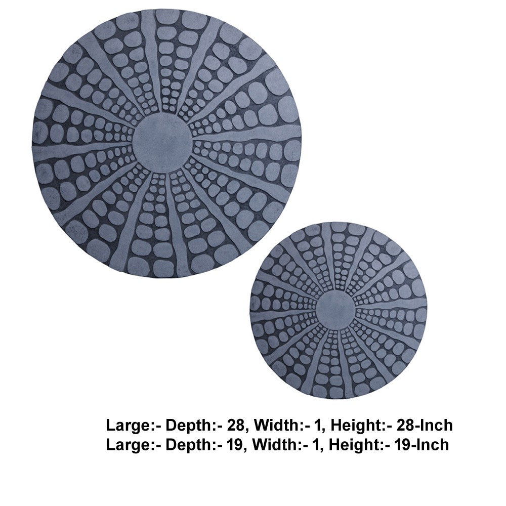 Round Sandstone Wall Decor with Stardust Pebble, Large, Gray - BM26634