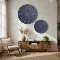 Round Sandstone Wall Decor with Stardust Pebble, Large, Gray - BM26634