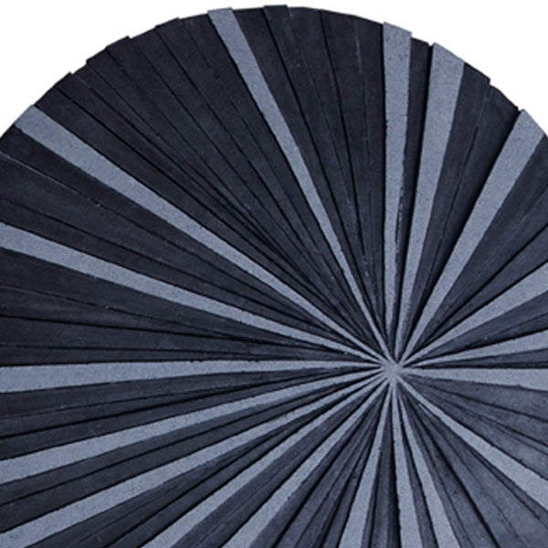 Round and Ribbed Sandstone Wall Decor, Small, Gray - BM26635