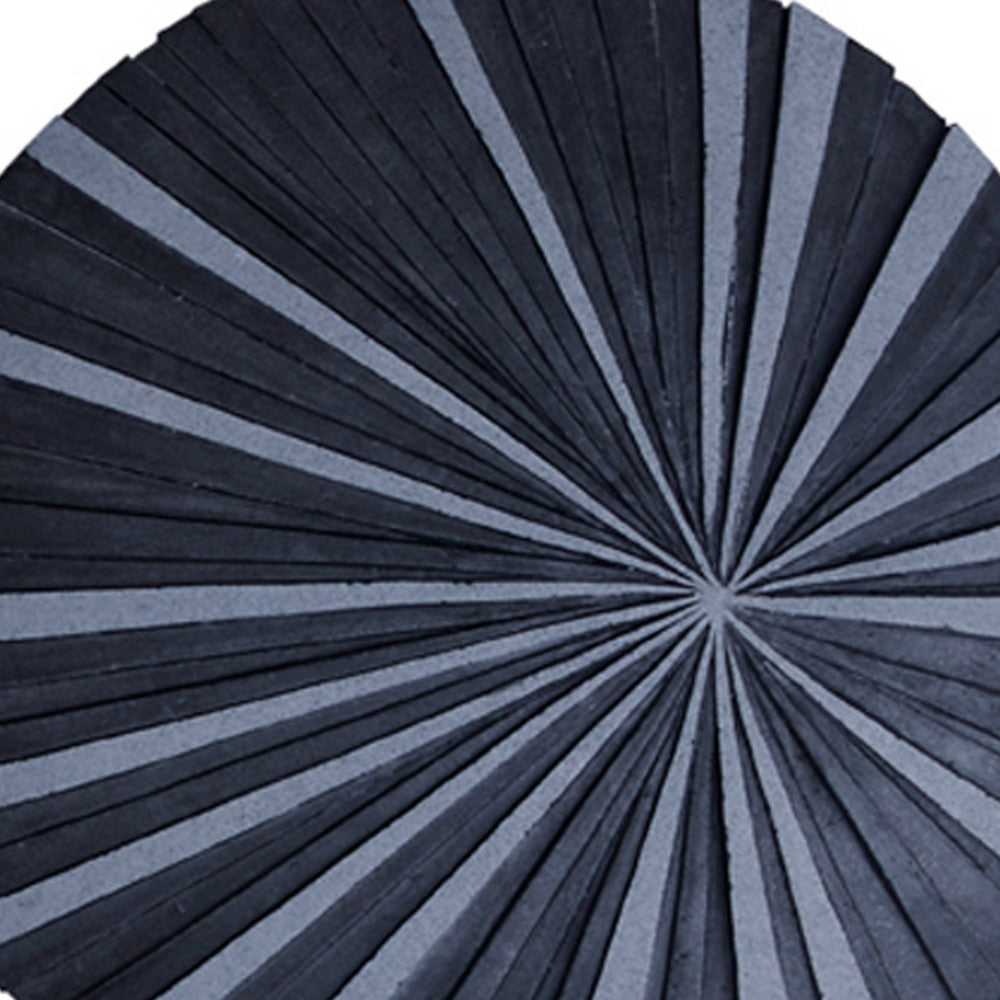 Round and Ribbed Sandstone Wall Decor, Large, Gray - BM26636