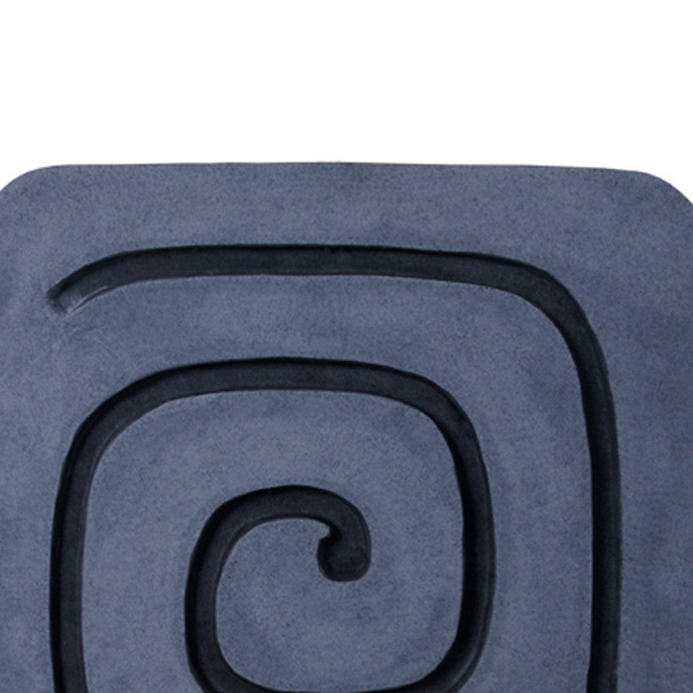 Sandstone Wall Decor with Square Spiral Design, Gray and Black - BM26637