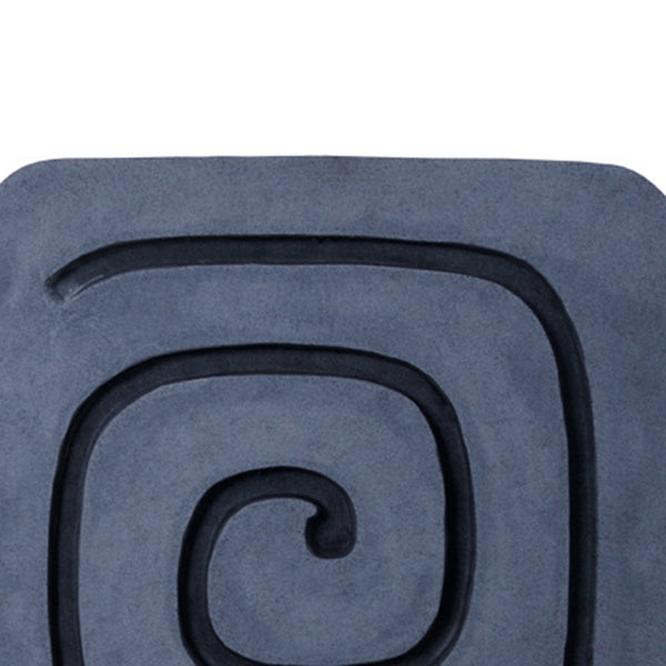 Sandstone Wall Decor with Square Spiral Design, Gray and Black - BM26637