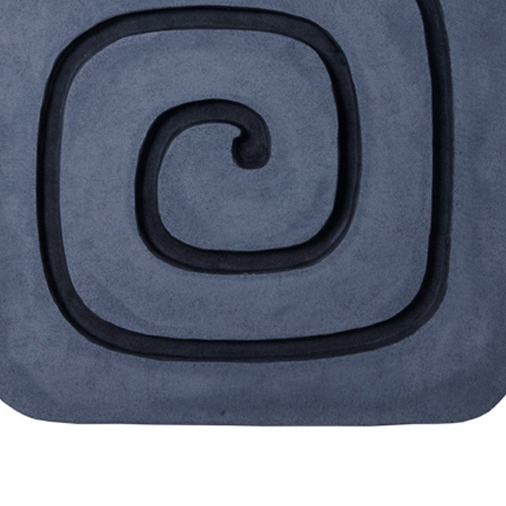 Sandstone Wall Decor with Square Spiral Design, Gray and Black - BM26637