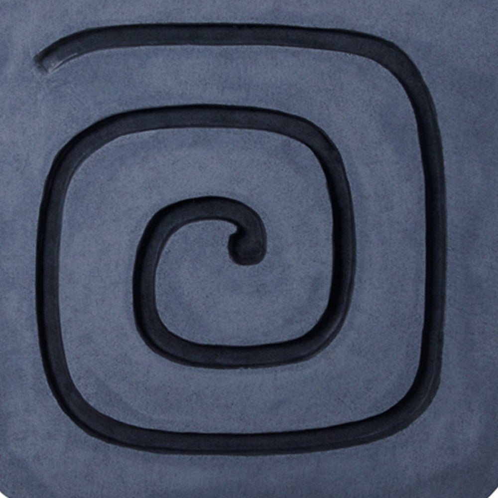 Sandstone Wall Decor with Square Spiral Design, Gray and Black - BM26637