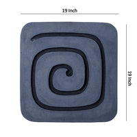 Sandstone Wall Decor with Square Spiral Design, Gray and Black - BM26637