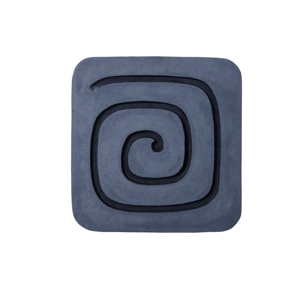 Sandstone Wall Decor with Square Spiral Design, Gray and Black - BM26637