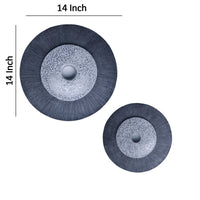 Round Dual Layer Glass and Sandstone Wall Decor, Small, Gray - BM26638