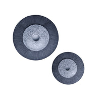 Round Dual Layer Glass and Sandstone Wall Decor, Small, Gray - BM26638