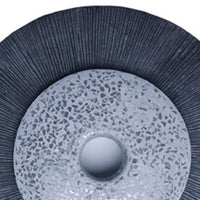 Round Dual Layer Glass and Sandstone Wall Decor, Large, Gray - BM26639