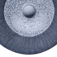 Round Dual Layer Glass and Sandstone Wall Decor, Large, Gray - BM26639