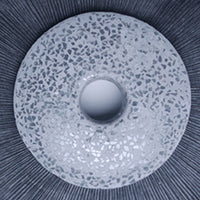 Round Dual Layer Glass and Sandstone Wall Decor, Large, Gray - BM26639