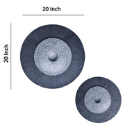 Round Dual Layer Glass and Sandstone Wall Decor, Large, Gray - BM26639