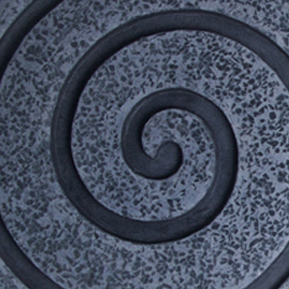 Round Sandstone and Glass Wall Decor with Spiral Design, Medium, Gray - BM26641