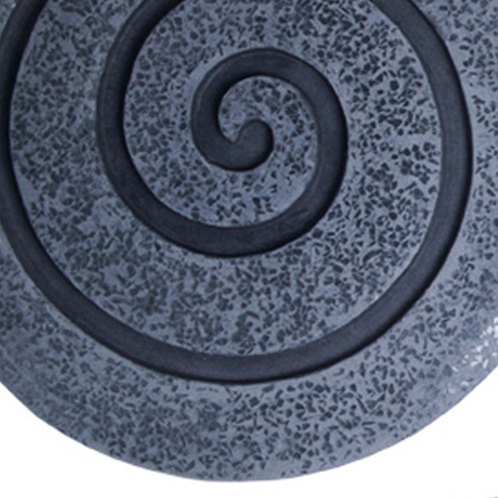 Round Sandstone and Glass Wall Decor with Spiral Design, Medium, Gray - BM26641