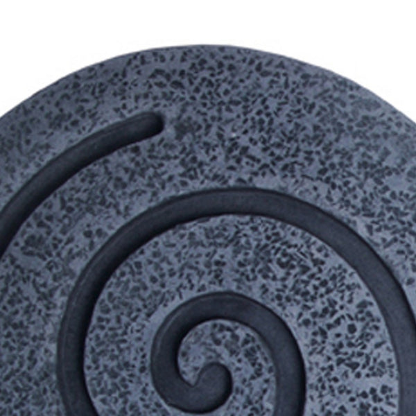 Round Sandstone and Glass Wall Decor with Spiral Design, Large, Gray - BM26642