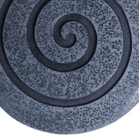 Round Sandstone and Glass Wall Decor with Spiral Design, Large, Gray - BM26642