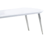 Coffee Table with Pull Out Tabletop, White and Silver - BM266440