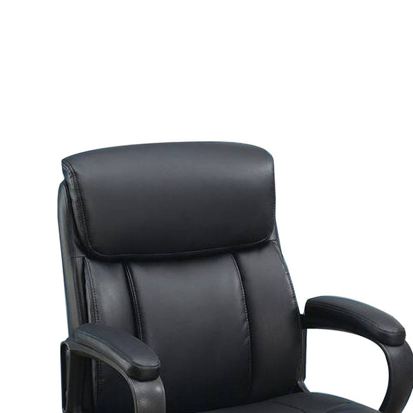 Office Chair with Top Padded Back and Casters, Black - BM266479
