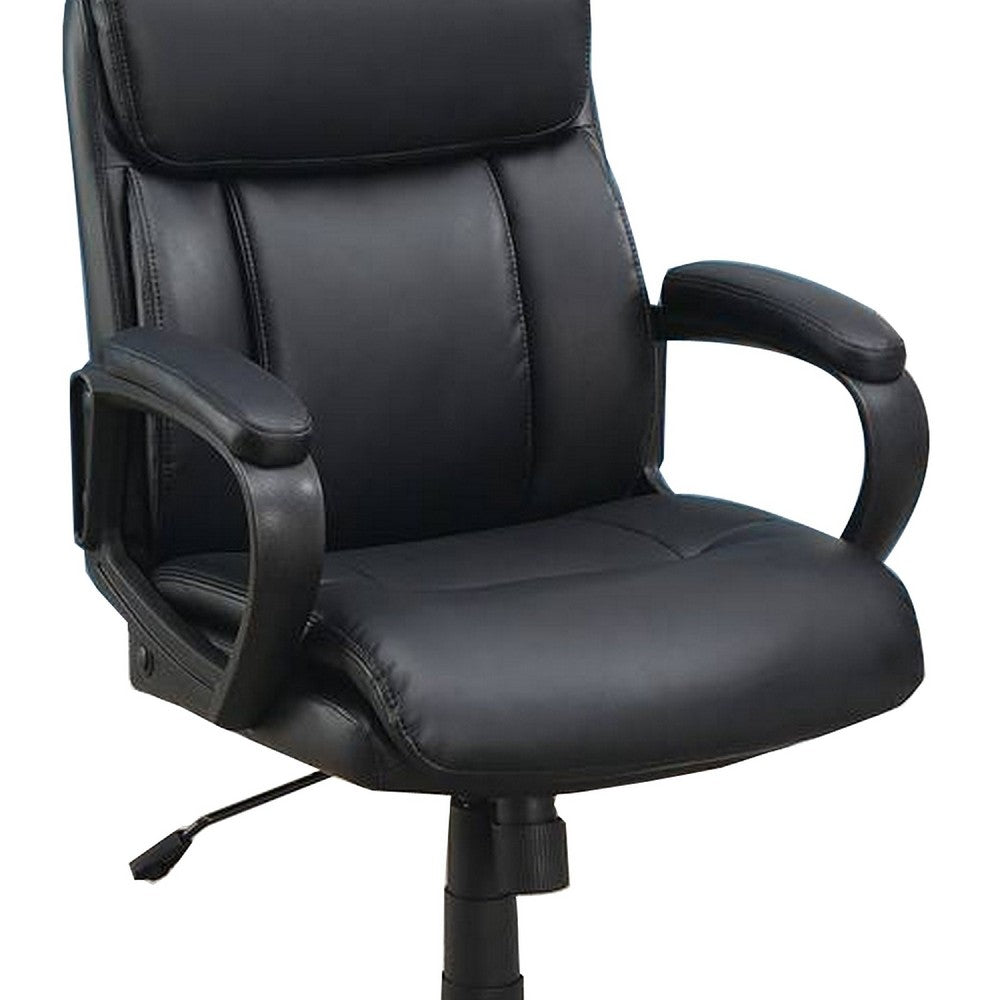 Office Chair with Top Padded Back and Casters, Black - BM266479