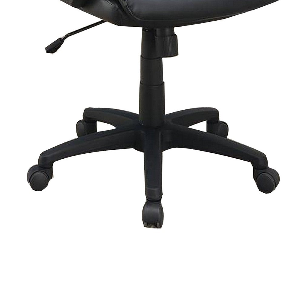 Office Chair with Top Padded Back and Casters, Black - BM266479