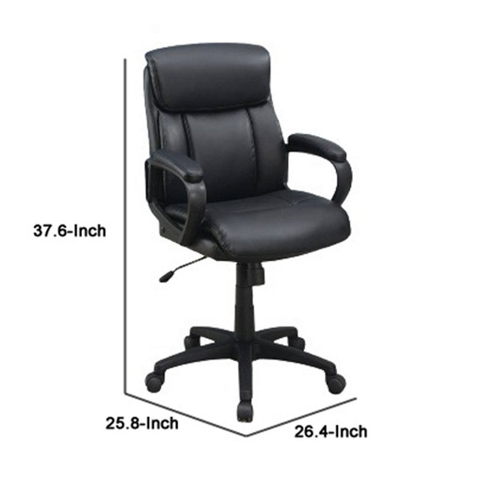 Office Chair with Top Padded Back and Casters, Black - BM266479