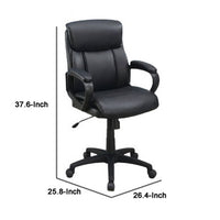 Office Chair with Top Padded Back and Casters, Black - BM266479