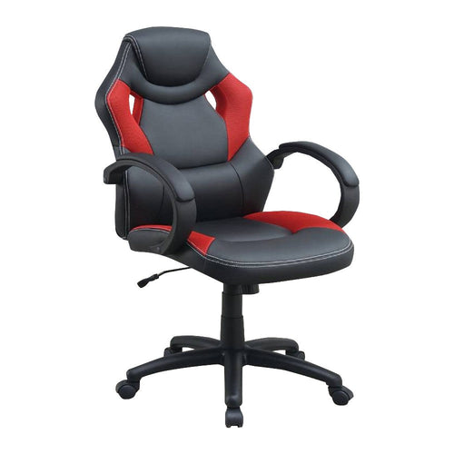 Office Chair with Curved Cut Out Padded Back, Black and Red - BM266486