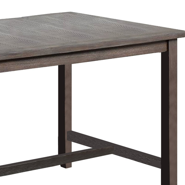 Counter Height Table with 3 Open Compartments, Large, Dark Brown - BM266505