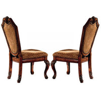 Side Chair with Fabric Seat and Crown Top, Set of 2, Brown - BM266508