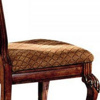 Side Chair with Fabric Seat and Crown Top, Set of 2, Brown - BM266508