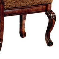 Side Chair with Fabric Seat and Crown Top, Set of 2, Brown - BM266508